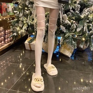[Preferred Boutique] Spring Autumn Thin Style Laced-Up Bow Stitching White Fake Thigh Socks Female j