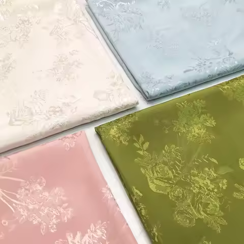Rose Bouquet Rayon Cotton Jacquard Fabric Designer Elegant Chinese Style For Blouse Dress Hanfu Mate