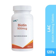 LAC Biotin 900mcg Tablet 120's With Biotin For Hair Supplement, Nail, Skin Supplement, Biotin Supple