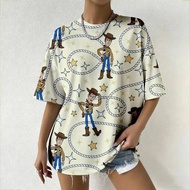 Toy Story Woody Printed Oversized T-Shirt - Loose Fit Women’s Fashion Tee