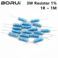 10PCS 3W Metal Film Resistor 1% 1R ~ 1M 1R 4.7R 10R 22R 33R 47R 1K 4.7K 10K 100K 1 4.7 10 22 33 47 4