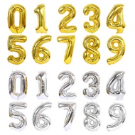 16inches Digital Balloon Metal Aluminum Foil Number Balloon