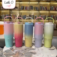 Macaroon Tumbler Gradation Tumbler With Handle 890ml Aesthetic Tumbler Viral Tumbler Stainless Tumbl