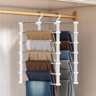 CTIME 2 Pack Pants Hangers Space Saving, Non-Slip Closet Organizer with 360° Rotatable Hook, Ideal f