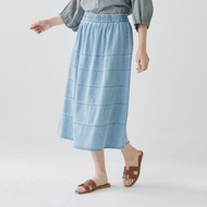 【Simply Yours】車線拼接牛仔裙 藍F