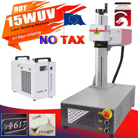 15W UV Laser Marking Machine UV 15W 355nm Laser Engraver for Metal & Non-Metal marking with Water Ch