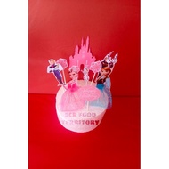 FROZEN CAKE TOPPER PINK & BLUE SKIRT/ KEK TOPPER FROZEN GAUN PINK & BIRU