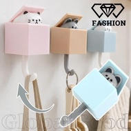[24H] 5‑1Pcs Cartoon Animal Telescopic Hooks - No‑Punch, Self Adhesive - for Coat Bag Hats Towels Ke