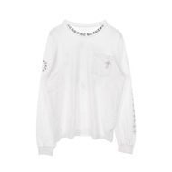 鉻心 (CHROME HEARTS) 領口標誌 CH 十字 T 卹 白色 二手 男款