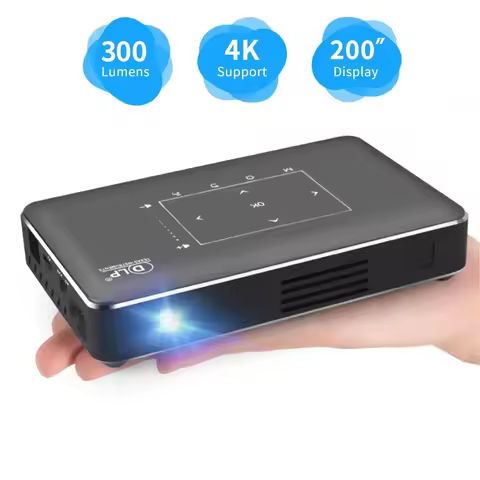 SZBOX Android 9.0 P10 DLP Mini Projector Wifi5 BT4.2 Home Protable Video Player LED 4k HD Cinema Pro