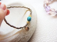 晶晶工坊*Love2hm 【金銀滿天】湖北綠松石龜背/970純銀/鈦晶手鍊