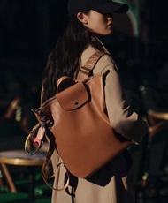 Longchamp Pliage Xtra M 經典牛皮革手提雙肩包背包(中號)