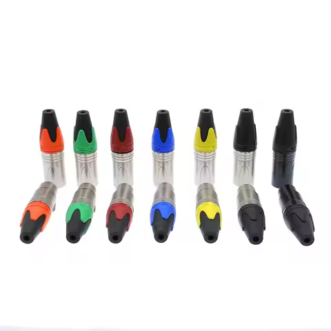 XLR Connector Audio Microphone Plug 3Pin Speaker Connector Male & Female Color DIY Mic Connector