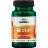 Swanson Biotin B7 Vitamin 5000 mcg 30 Capsules