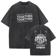Vintage Washed Harry Styles "Together" Ciudad De Mexico Tour 2026 T-Shirt Men Women O-Neck Fashion O