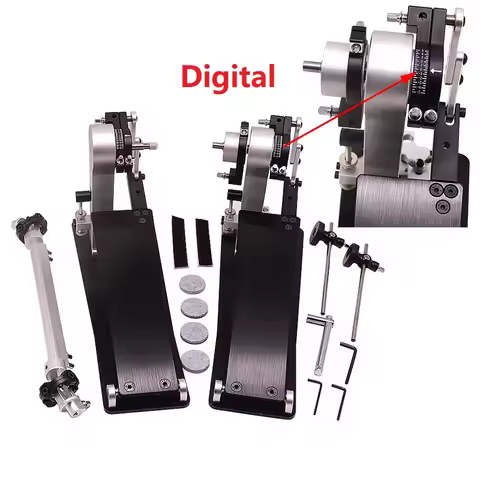 Digital Double Bass Drum Pedal Black Brushed Full Aluminum Alloy Longboard Kardan High Quality Profe