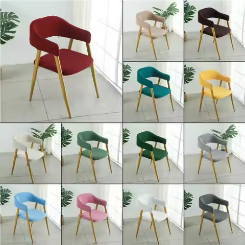 Curved Hollow Back Chair Cover Simple Modern Universal Chair Cover Special-Shaped Elastic Dinner Cha