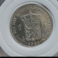 Koin perak kuno 1 Gulden tahun 1929