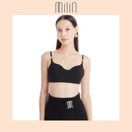 [MILIN] Milin M logo decorated on straps Sweetheart neckline Structured Bralette Top เสื้อบราเสริมโค