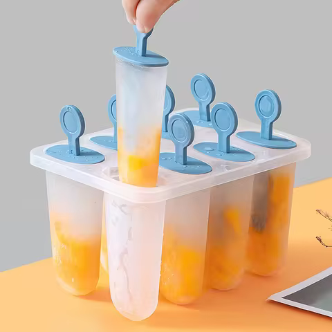 8 Grid Ice Cream Mold Stick Reusable Plastic Ice Cream Mold Children's Handmade DIY Ice Cream Stick 