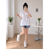 B1218 Ready Stock Premium Quality Round Graphic Tshirt Cotton Smiley Tee