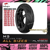 TAYAR MOTORSIKAL CORSA PLATINUM M5 TUBELESS SCOOTER TYRE 60, 70, 80, 90, 100, 110 ,120 ,130 ,140 ,15