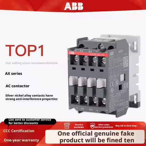 ABB Contactors AX Series AX09-30-10 to AX95-30-11 AC220V 380V 110V 24V 1NO 1NC - Selectable Models f