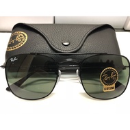 Rayban Plaza Fashion Caravan Driving Sunglasses RB3 557 002 54mm Black/Green MRE5