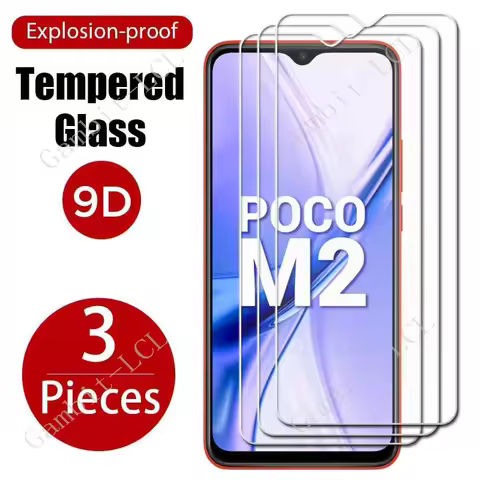 3PCS Protective Tempered Glass For Xiaomi Redmi 9 ON Redmi9 M2004J19AG, M2004J19G Poco M2 6.53" Scre