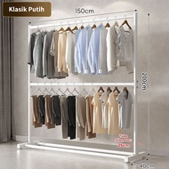 [COD]Rak Gantungan Baju 2 Susun Rak Gantungan Baju Besi Gantungan Baju Berdiri Gantungan Baju Toko