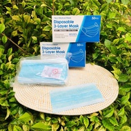 (ISI 50PCS) BOX RANDOM DISPOSABLE MASKER DEWASA EARLOOP WARNA BIRU 1BOX - MASKER EARLOOP 3PLY MEDIS 3 PLY