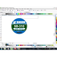 Swan print sticker diameter 7.5cm