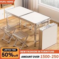 Outdoor Portable Table Camping Home Folding Table Height-Adjustable Foldable Table With Chair Set