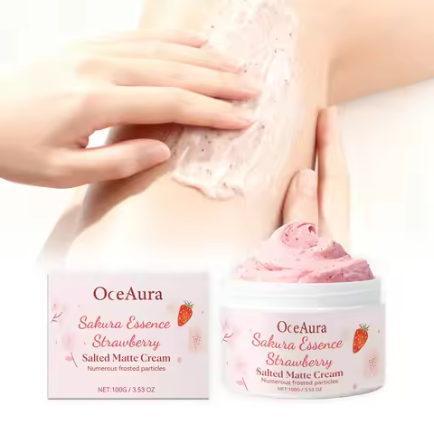 Cherry and Strawberry Body Scrub. A gentle, moisturizing and refreshing exfoliating scrub for cleani