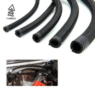 FANMAODZ [ 1feet ] Universal Black AN4 AN6 AN8 AN10 AN12 Braided Nylon Fuel Hose Oil Gasoline Brake 
