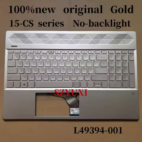 100%New Original US English GOLD For HP pavilion 15-CS laptop keyboard Palmrest Assembly TOP cover N