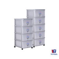 Toyogo 804-4 804-5 Plastic Storage Cabinet / Drawer With Wheels