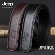 belt man belt JEEP JEEP Without Head Belt Men's Genuine Leather Headless Belt Men's Belt Cowhide Bel