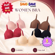 2287 PLUS SIZE 46-52 D CUP‼️SOFT PADDING BRA BIG CUP BRA WIRELESS 46-52 SIZE BESAR FULL CUP