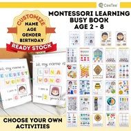 Montessori Activity Book for Kids 2 3 4 5 6 7 8 Years | 安靜书 1-3岁 | My Busy Book Customizable Name Ag