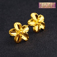 916 Gold Alphabet Stud Earring Subang flower Emas 916 Gold