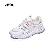 Lovito Sporty Plain Thick Sole Breathable Light Durable Running Shoes for Students Pickleball Women 