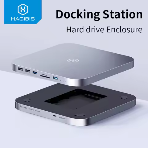 Hagibis USB C Hub with Hard Drive Enclosure Type-C Docking Station for Mac mini with 2.5 SATA NVME M