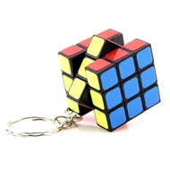 GANTUNGAN GDJKT_(12PCS/1 DOZEN) 3x3cm Color Box Rubik's Toy Keychains Colorful Mini Rubik's Keychain