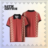 Kemeja-T Lelaki, Edisi Batik, Baju t-shirt, Stok Sedia, Baju Polo Sukan Kolar Berdiri, Kolar Retro, 