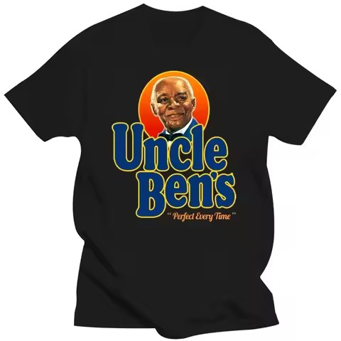 100% Cotton tshirt hombre Printing Short Remember Uncle Ben Rice Food Cooking T-Shirt men clothing o