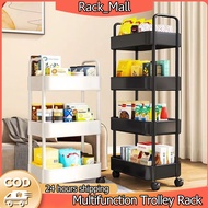 Trolley Rack Multipurpose Home Storage Rack Kitchen Trolley Cart Snack Storage Rack With Plastic Wheel Troli Barang