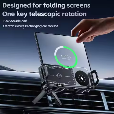 Car Wireless Charger Stand Fold Screen Fast Charging For Samsung Galaxy Z Fold 6 5 4 S24 Ultra iPhon