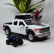 Metal 1:24 scale Ford F150 Raptor pickup truck model with VIP license plate, Children's toys, Collec