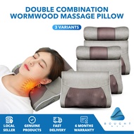 Double Combination Wormwood Massage Pillow - Electric Neck Shoulder Heating Massager